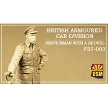 British Armoured Car Division Serviceman with a shovel 1:35